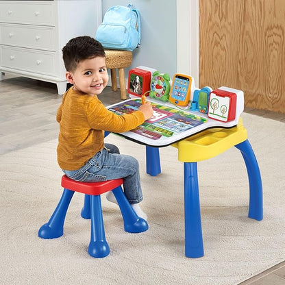 VTech Explore & Write Deluxe Activity Desk Interactive Learning Table with Stool & Stylus | Educational Toy for Kids