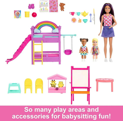 Barbie Skipper Babysitters Inc.™ Ultimate Daycare Playset with 3 Dolls, Furniture & 15+ Accessories, Includes Bunk Beds & Color-Change Easel - Jaiman Toys