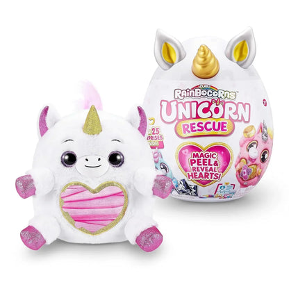Rainbocorns Unicorn Rescue Surprise, Daxelle - Collectible Plush - Giant Egg, Over 25 Surprises Inside, 35 cm, Cuddle Plush Stuffed Animal, Rings, Stickers,... - Jaiman Toys
