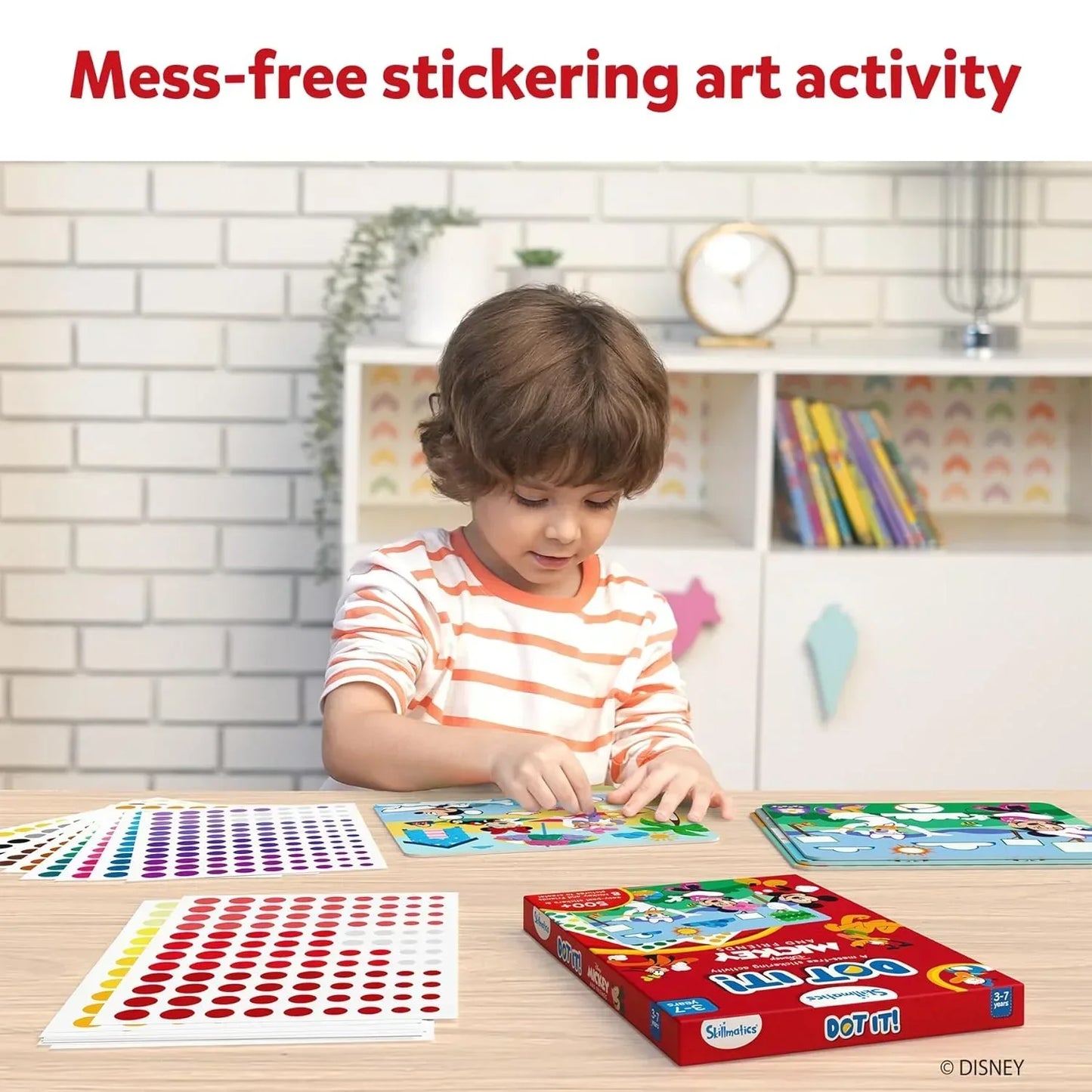 Skillmatics Art Activity-Dot It Mickey and Friends, Mess-Free Sticker Art for Kids, Craft Kits, DIY Activity, Gifts for Boys & Girls Ages 3, 4, 5, 6, 7, Travel Toys for Toddlers, Paper, Multicolor - Jaiman Toys