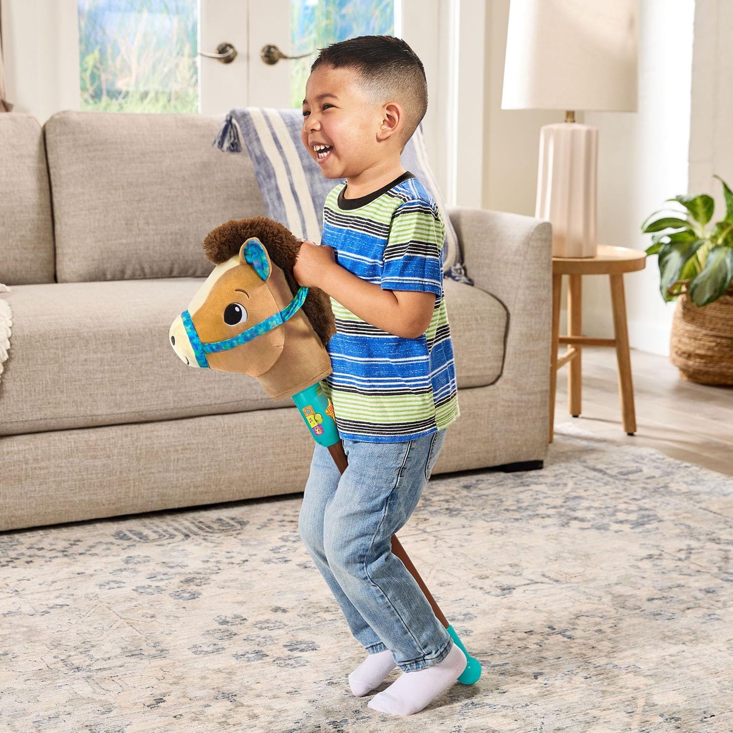VTech Gallop & Giggle Horse Stick Pony with Motion Sensor | Interactive Musical Hobby Horse with Lights, Sounds & Learning Modes | Plush Riding Horse Toy for Kids