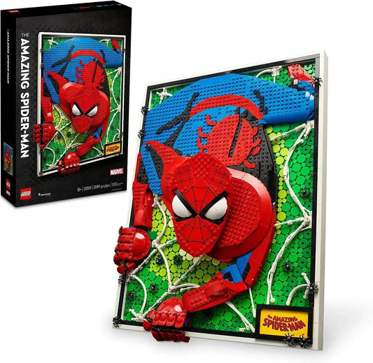 BOX DAMAGE - LEGO Art The Amazing Spider-Man 31209 Build &amp; Display Home Decor Wall Art Kit, Nostalgic Super Hero Gift for Adults or Back to School Gift for Teen Spider-Man Fans - Jaiman Toys
