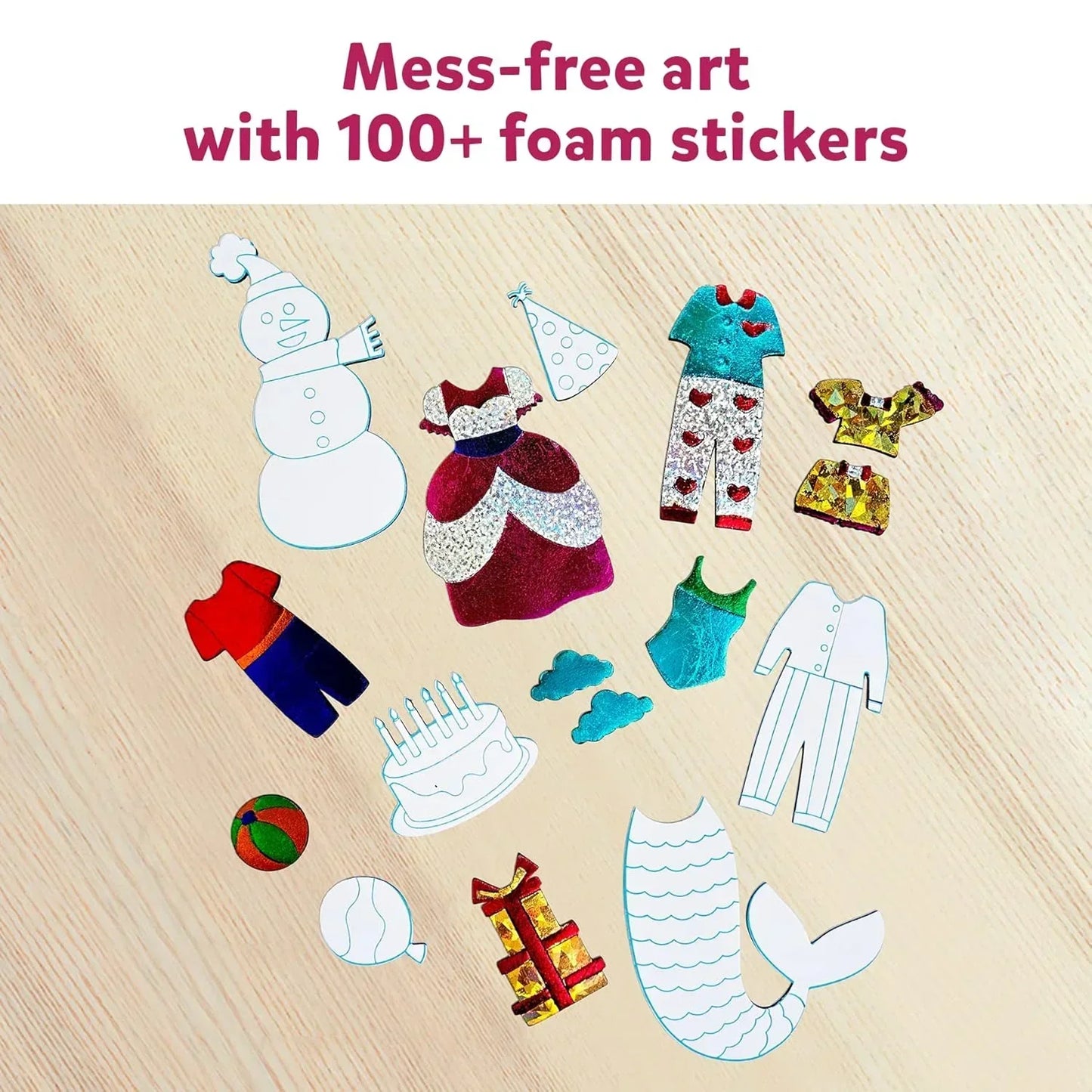 Skillmatics Paper Art & Craft Activity - Foil Fun Dress Up, No Mess Art for Kids, Craft Kits & Supplies, DIY Creative Activity, Gifts for Girls & Boys Ages 4, 5, 6, 7, 8, 9, Travel Toys, Multicolor - Jaiman Toys