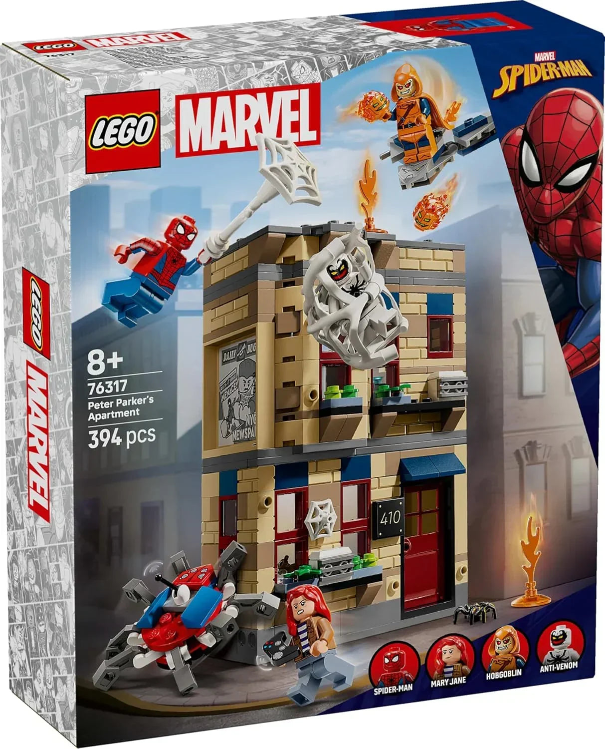 LEGO 76317  Marvel Peter Parkers Apartment Super Hero Battle Building Toy for 8+ Gift for Boys and Girls