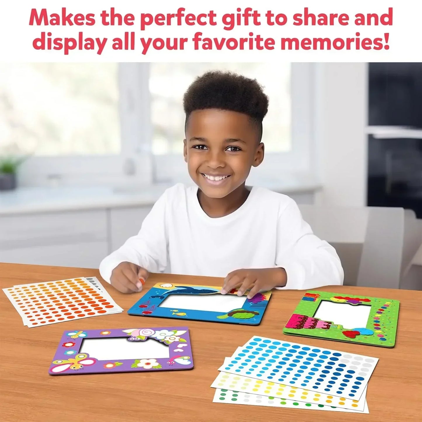 Skillmatics Art Activity - Dot It Photo Frames, Mess-free Sticker Art for Kids, Craft Kits, DIY Activity, Gifts for Boys & Girls Ages 3, 4, 5, 6, 7, Travel Toys for Toddlers - Jaiman Toys