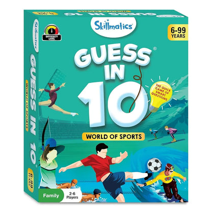 Skillmatics Card Game - Guess in 10 Sports, Perfect for Boys, Girls, Kids, and Families Who Love Board Games and Educational Toys, Travel Friendly, Gifts for Ages 6, 7, 8, 9 - Jaiman Toys