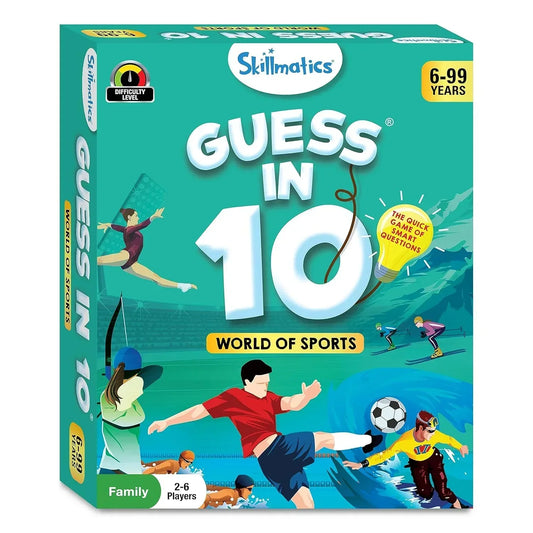 Skillmatics Card Game - Guess in 10 Sports, Perfect for Boys, Girls, Kids, and Families Who Love Board Games and Educational Toys, Travel Friendly, Gifts for Ages 6, 7, 8, 9 - Jaiman Toys