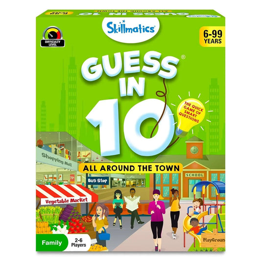 Skillmatics Card Game - Guess in 10 All Around The Town, Perfect for Boys, Girls, Kids, and Families Who Love Board Games, Travel Friendly,Gifts for Ages 6, 7, 8, 9 - Jaiman Toys