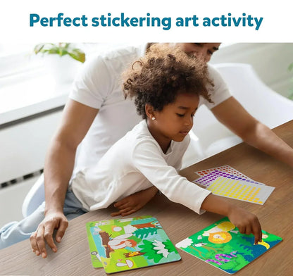 Skillmatics Art Activity - Dot It Animals, No Mess Sticker Art for Kids, Craft Kits, DIY Activity, Gifts for Boys & Girls Ages 3, 4, 5, 6, 7, Paper, Multicolor - Jaiman Toys