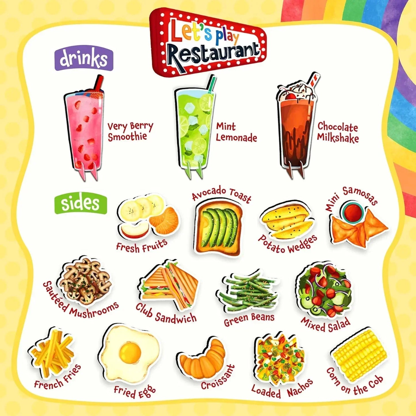 Skillmatics Pretend Play Playset - Restaurant Playset, 30+ Magnetic Food Items for Child's Play, Restaurant Toys, Back-to-School Kitchen Accessories, Gifts for Kids, Toddlers, Ages 3, 4, 5, 6, 7, 8 - Jaiman Toys