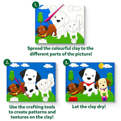 Skillmatics Art & Craft Kit - Colour with Clay, No Mess Art, Create A Clay Canvas of Pups at The Park, Gifts for Ages 5 to 12 - Jaiman Toys
