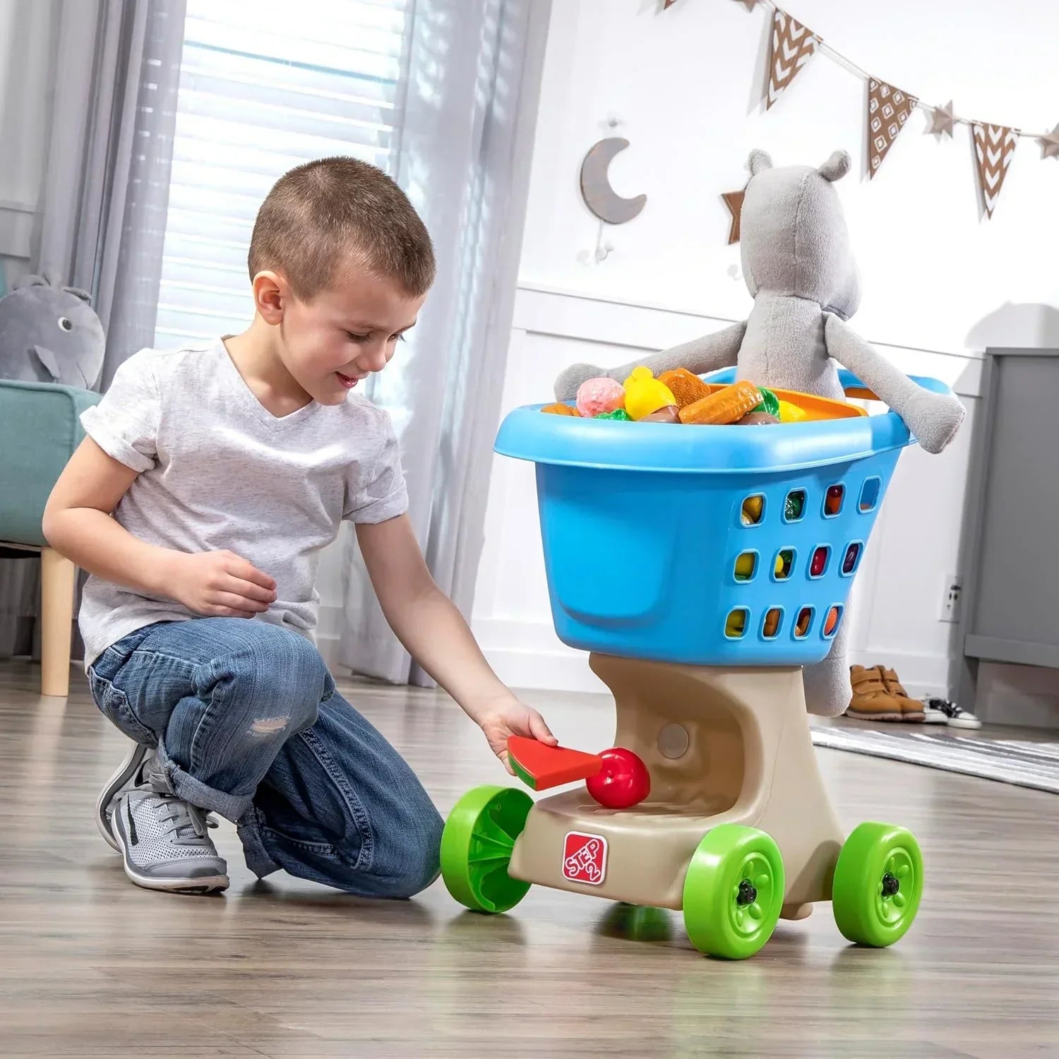 Step2 Little Helper’s Shopping Cart – Blue Plastic Toy for Toddlers 2+ - Jaiman Toys