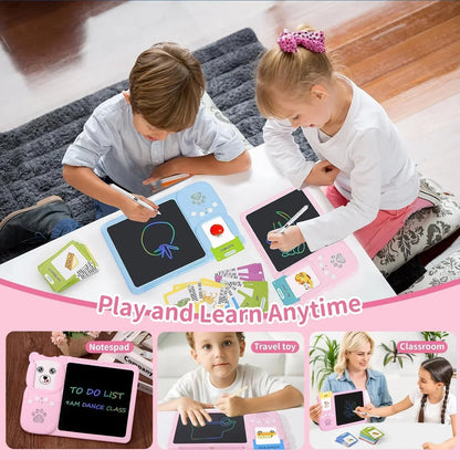 EARLY EDUCATION DEVICE - Talking Flash Cards with LCD Writing Tablet 2 in 1, Sensory Toys for Boys and Girls (Multicolor) - Jaiman Toys