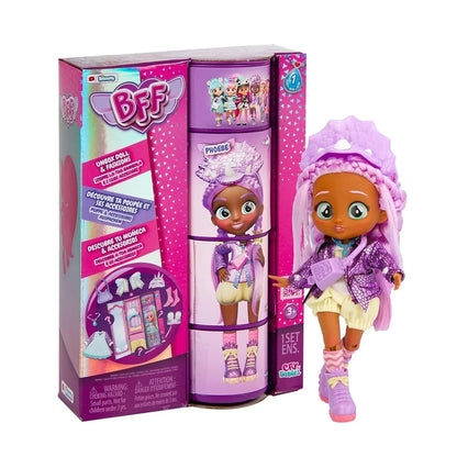 Cry Babies BFF Phoebe Fashion Doll with 9+ Surprises Including Outfit and Accessories for Fashion Toy, Girls and Boys Ages 4 and Up, 7.8 Inch Doll (Phoebe) - Jaiman Toys