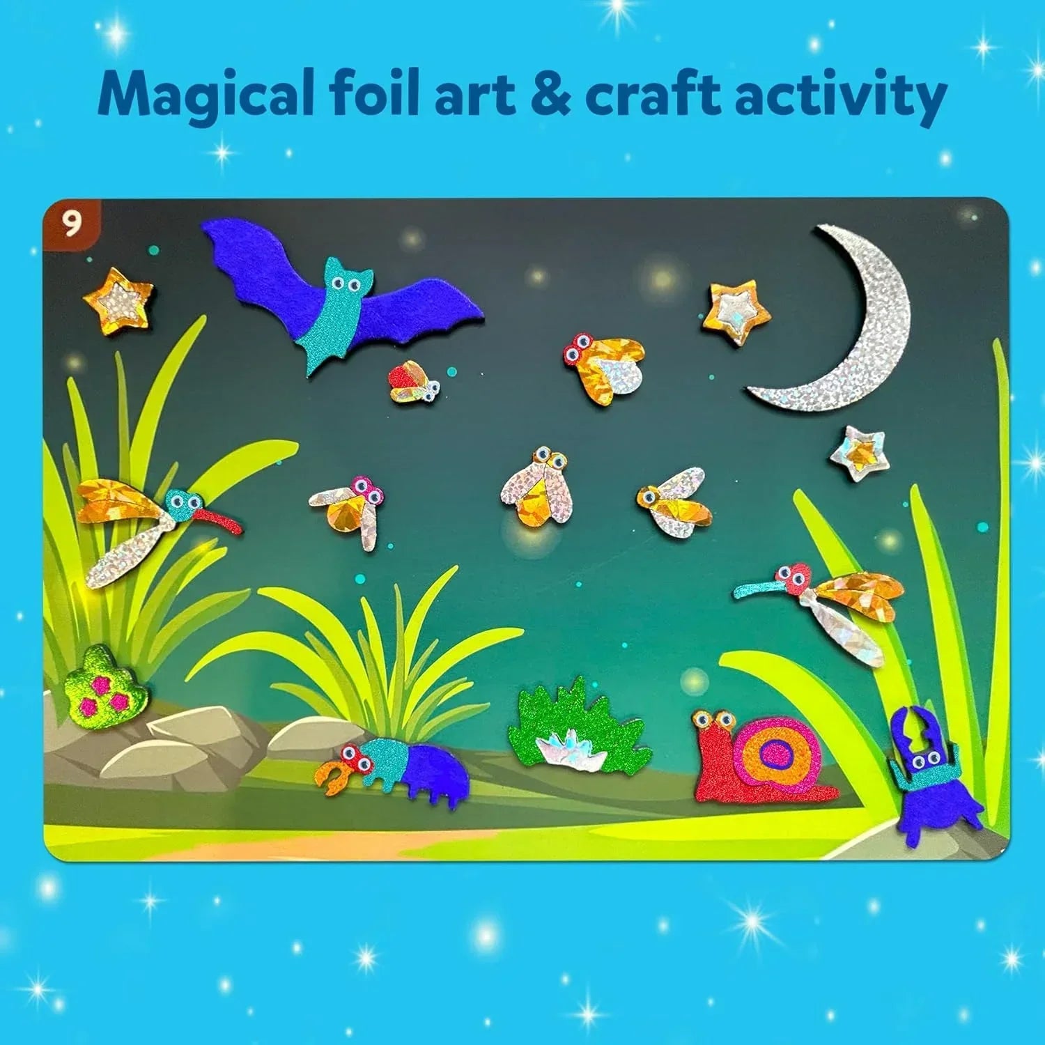 Skillmatics Art & Craft Activity - Foil Fun Bugs & Butterflies, No Mess Art for Kids, Craft Kits & Supplies, DIY Creative Activity, for Boys & Girls Ages 4, 5, 6, 7, 8, 9, Travel Toys - Jaiman Toys