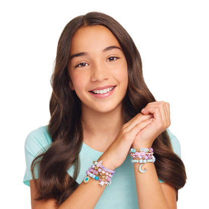Make It Real Celestial Stones Bracelet Kit – DIY Jewelry Making Set for Kids | Create 8 Crystal-Inspired Charm Bracelets with 270 Pieces | Creative Craft Kit for Girls Ages 8+