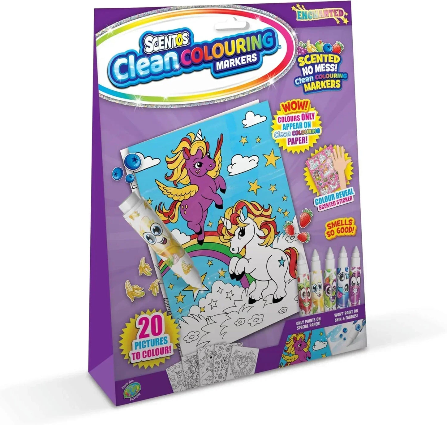 Scentos CleanColouring Markers Enchanted Set Mess Free Scented Coloring Fun - Jaiman Toys