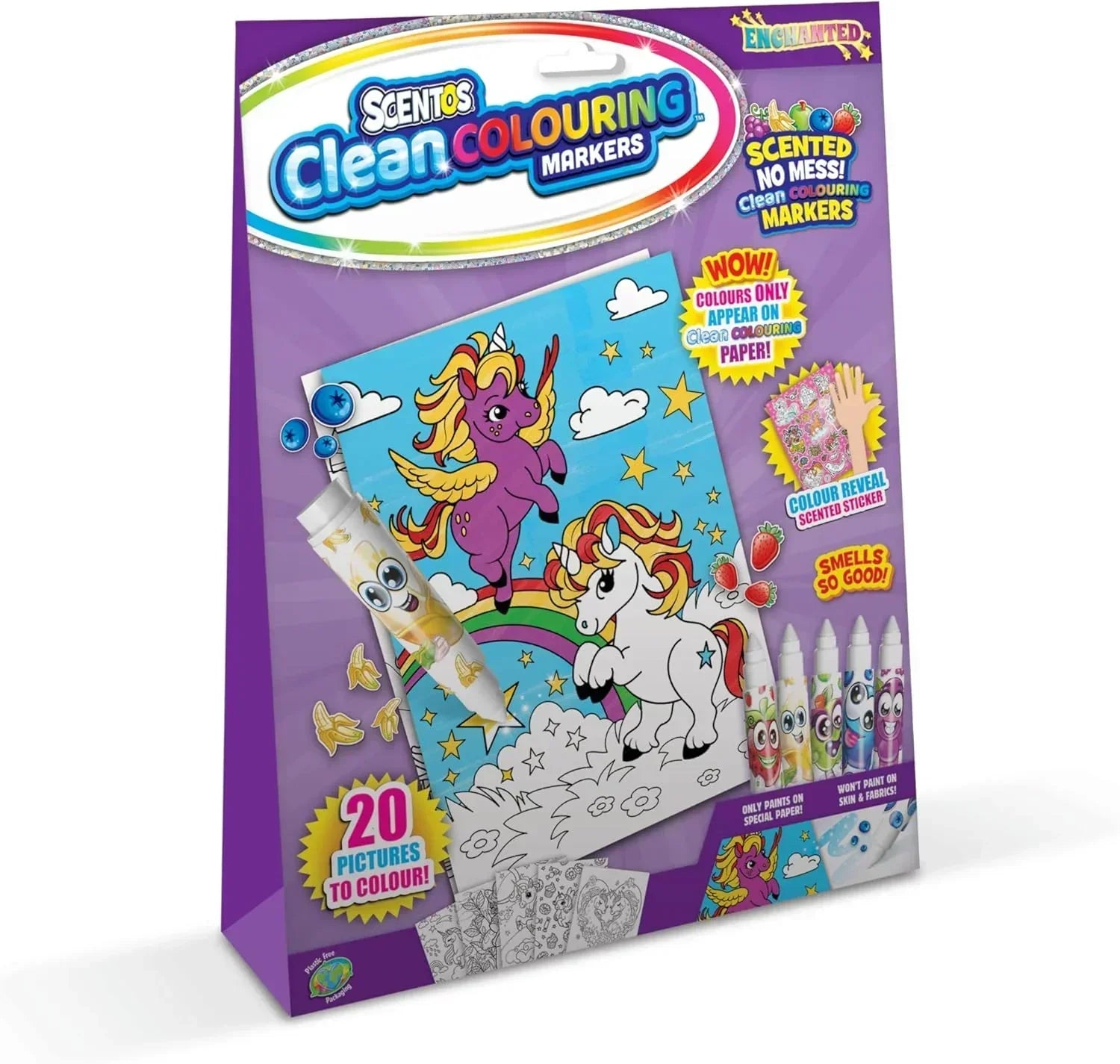Scentos CleanColouring Markers Enchanted Set Mess Free Scented Coloring Fun - Jaiman Toys