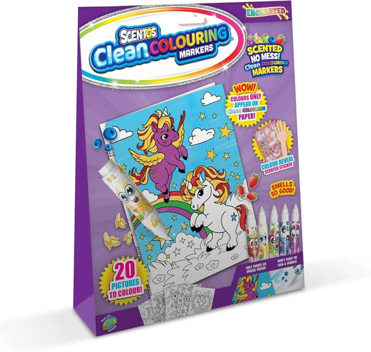 Scentos CleanColouring Markers Enchanted Set Mess Free Scented Coloring Fun - Jaiman Toys