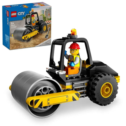 LEGO City construction steamroller toy with minifigure and box for kids ages 5 and up