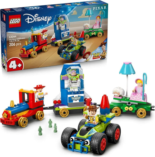 LEGO 43264 Disney and Pixar’s Toy Story Celebration Train & RC Car Toy Building Set with Woody, Buzz Lightyear, Jessie & Bo Peep Minifigures - Birthday Gift for 4+ Year Old Boys & Girls