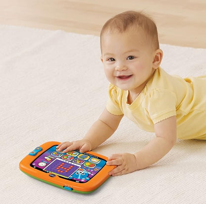 VTech Light-Up Baby Touch Tablet | Interactive Learning Tablet with Lights, Sounds, Music, Letters, Numbers & Pretend Apps | Orange