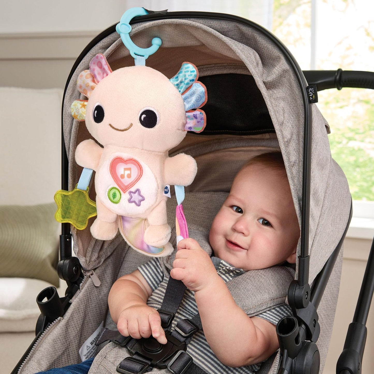 VTech Baby Rainbow the Cuddle Creature Musical Crib Hanging Toy with Lights, Sounds, Textures & Sensory Activities | Soft Plush Baby Toy