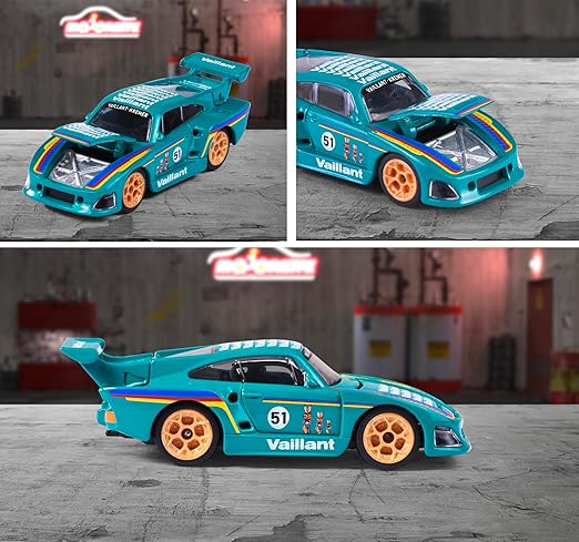 Majorette Porsche 935 K3 Vaillant Diecast Car – 1:64 Scale Racing Model with Moving Parts