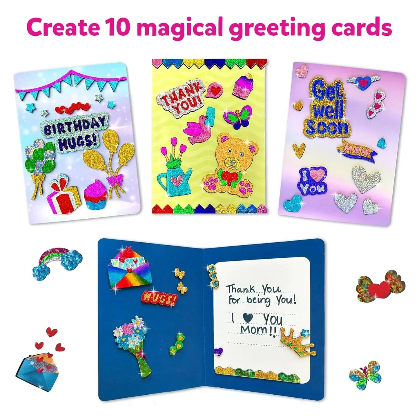 Skillmatics Art & Craft Activity-Foil Fun Card Making Set, No Mess Art for Kids, Craft Kits & Supplies, DIY Creative Activity, Gifts for Girls & Boys Ages 4, 5, 6, 7, 8, 9, Travel Toys - Jaiman Toys