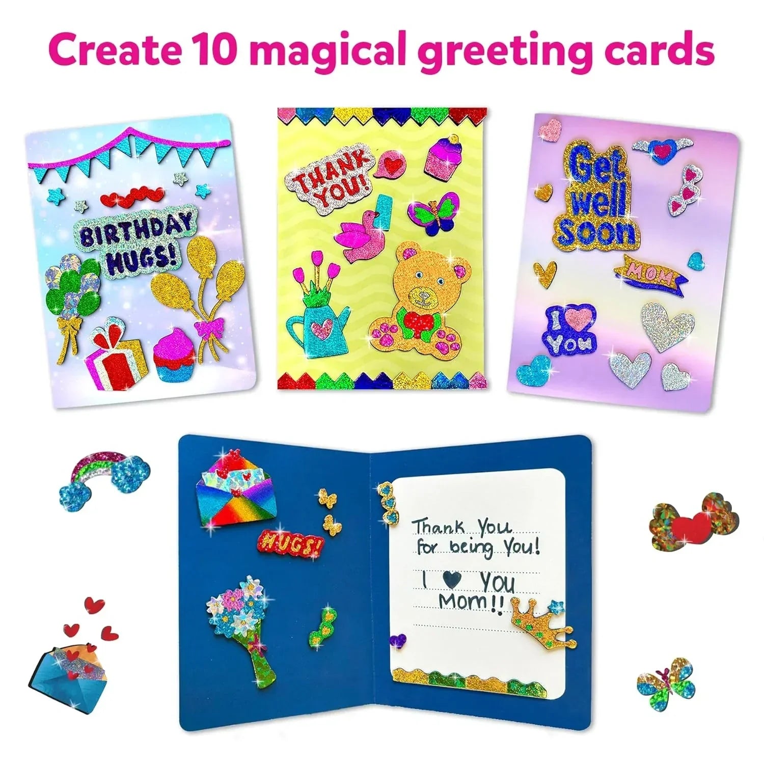 Skillmatics Art & Craft Activity-Foil Fun Card Making Set, No Mess Art for Kids, Craft Kits & Supplies, DIY Creative Activity, Gifts for Girls & Boys Ages 4, 5, 6, 7, 8, 9, Travel Toys - Jaiman Toys