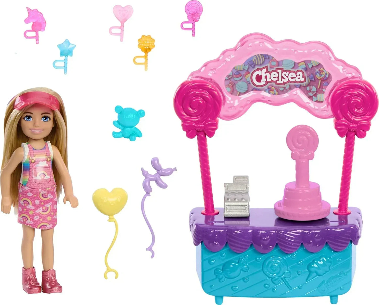 Barbie Chelsea Doll & Lollipop Stand Playset with Accessories, 10-Piece Toy Set from and Stacie to The Rescue Movie - Jaiman Toys