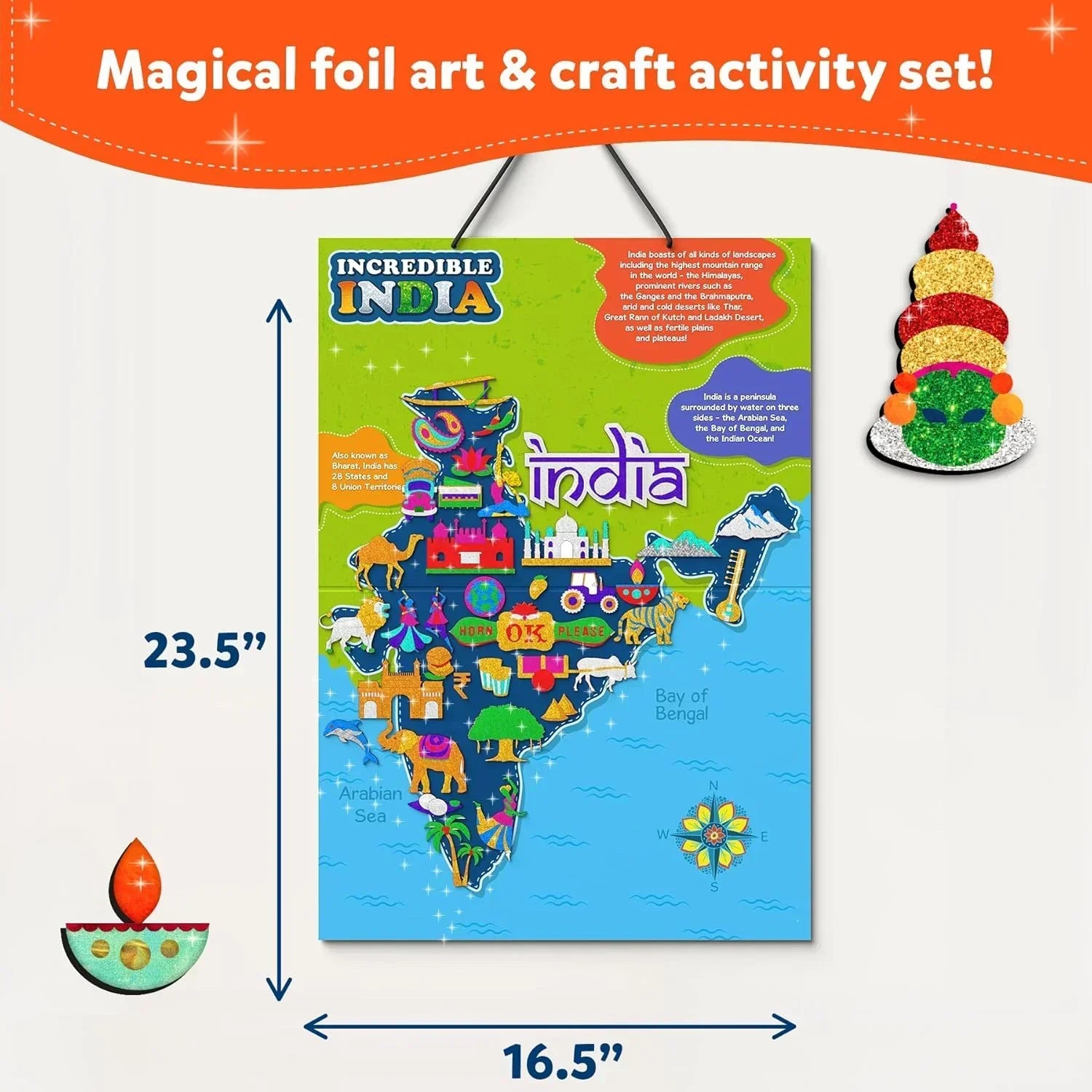 Skillmatics Art & Craft Activity - Foil Fun Incredible India, No Mess Art for Kids, DIY Creative & Educational Activity, Gifts for Ages 4, 5, 6, 7, 8, 9, 10, 11, 12 - Jaiman Toys