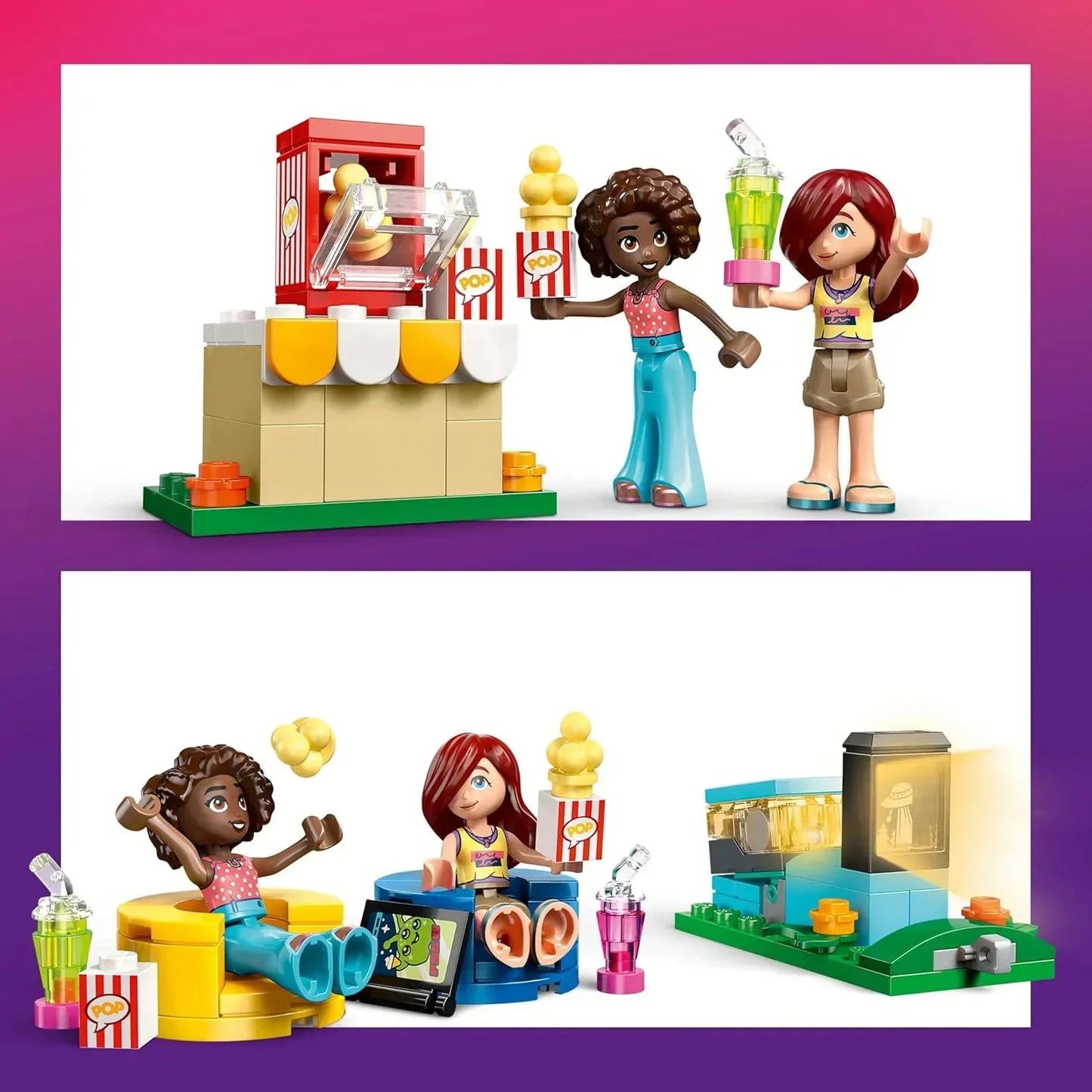 LEGO Friends 42642 Friendship Movie Night Toy for 6+ Year Old Girls - incl. 2 Mini Dolls, a Screen and a Light Brick Projector - Creative Building Set