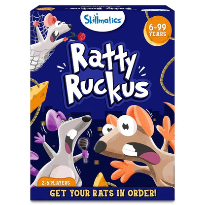 Skillmatics Card Game - Ratty Ruckus, Fun for Family Game Night, Perfect for Board Game Lovers, Gifts for Girls, Boys, Teens, Adults Ages 6, 7, 8, 9 and Up, Tic-Tac-Toe with a Twist - Jaiman Toys
