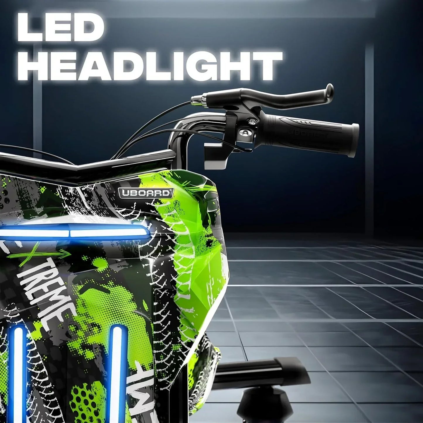 Uboard 3-Wheel Drifter for Kids 6+: LED Lights, Bluetooth, Front Disc Brakes - Jaiman Toys
