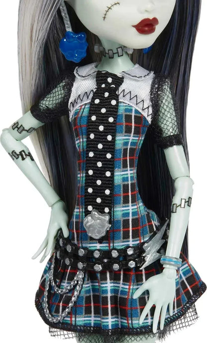 Monster High Frankie Stein Reproduction Doll (10.5 in) Wearing Original Fashion &amp; Shoes, with Pet, Doll Stand &amp; Accessories, Gift for Collectors - Jaiman Toys