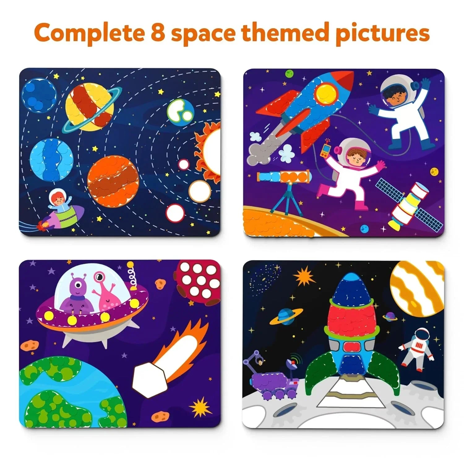 Skillmatics Art Activity - Dot It Space, No Mess Sticker Art for Kids, Craft Kits, DIY Activity, Gifts for Boys & Girls Ages 3, 4, 5, 6, 7, Travel Toys for Toddlers, Paper, Multicolor - Jaiman Toys