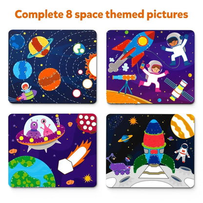 Skillmatics Art Activity - Dot It Space, No Mess Sticker Art for Kids, Craft Kits, DIY Activity, Gifts for Boys & Girls Ages 3, 4, 5, 6, 7, Travel Toys for Toddlers, Paper, Multicolor - Jaiman Toys