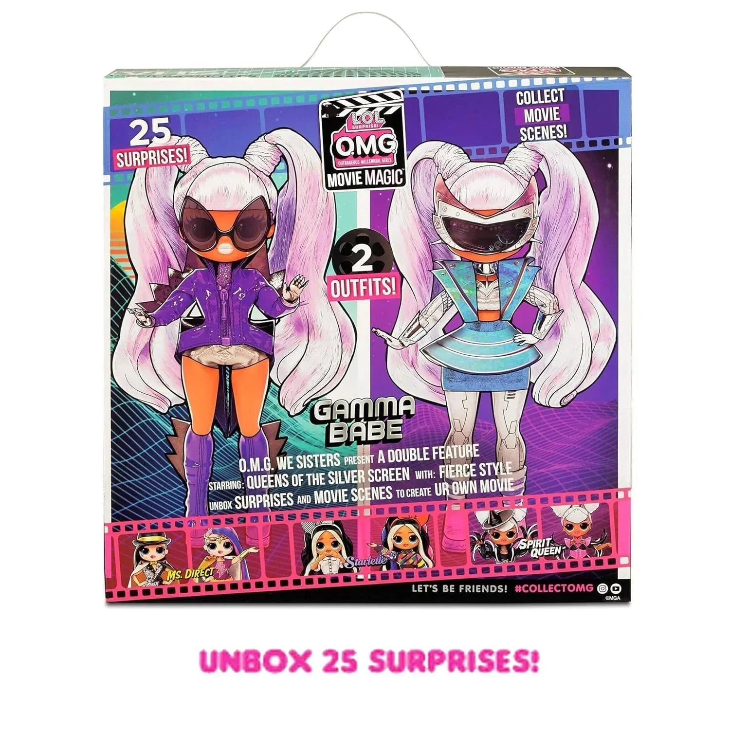 LOL Surprise OMG Movie Magic Gamma Babe Fashion Doll with 25 Surprises Including 2 Outfits, 3D Glasses,Accessories, Reusable PlaysetaaGift for Kids, Toys for Girls Boys Ages 4 5 6 7+ Years Old - Jaiman Toys