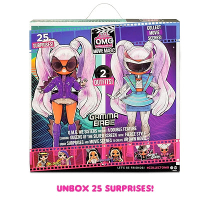 LOL Surprise OMG Movie Magic Gamma Babe Fashion Doll with 25 Surprises Including 2 Outfits, 3D Glasses,Accessories, Reusable PlaysetaaGift for Kids, Toys for Girls Boys Ages 4 5 6 7+ Years Old - Jaiman Toys