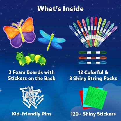 Skillmatics Art & Craft Activity - Super Strings Bugs & Butterflies, Mess-Free Art for Kids, Craft Kits & Supplies, DIY Creative Activity, Gifts for Boys & Girls Ages 6, 7, 8, 9, 10, 11, 12 - Jaiman Toys