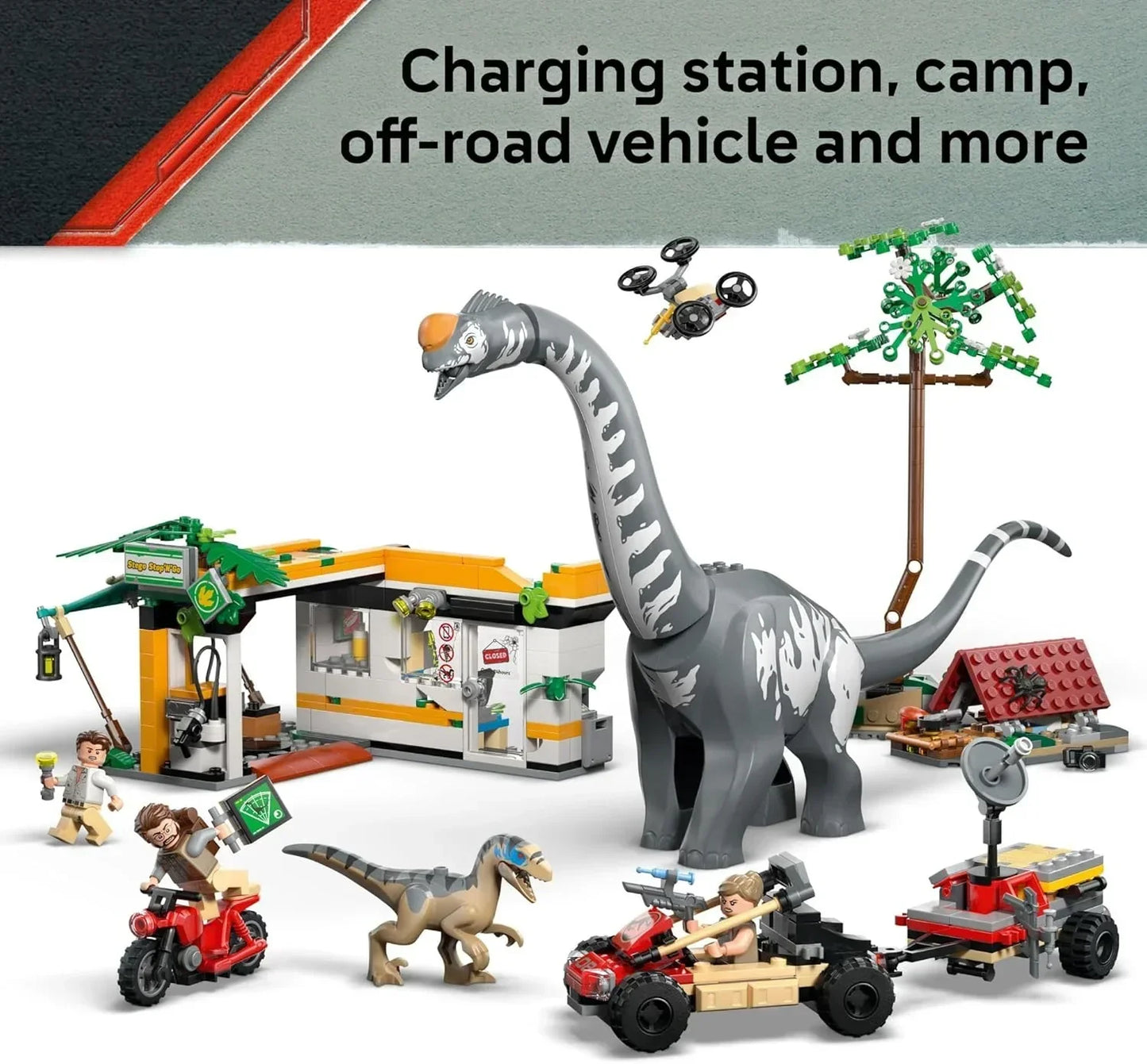 LEGO 76973 Jurassic World Raptor & Titanosaurus Tracking Mission Dinosaur Toy Building Blocks Toys (582 Pieces)
