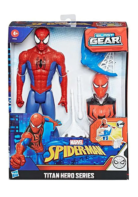 MARVEL Spider-Man TitanHero Series Blast Gear ActionFigure with Blaster, 2 Projectiles, 3 Armor Accessories - Jaiman Toys