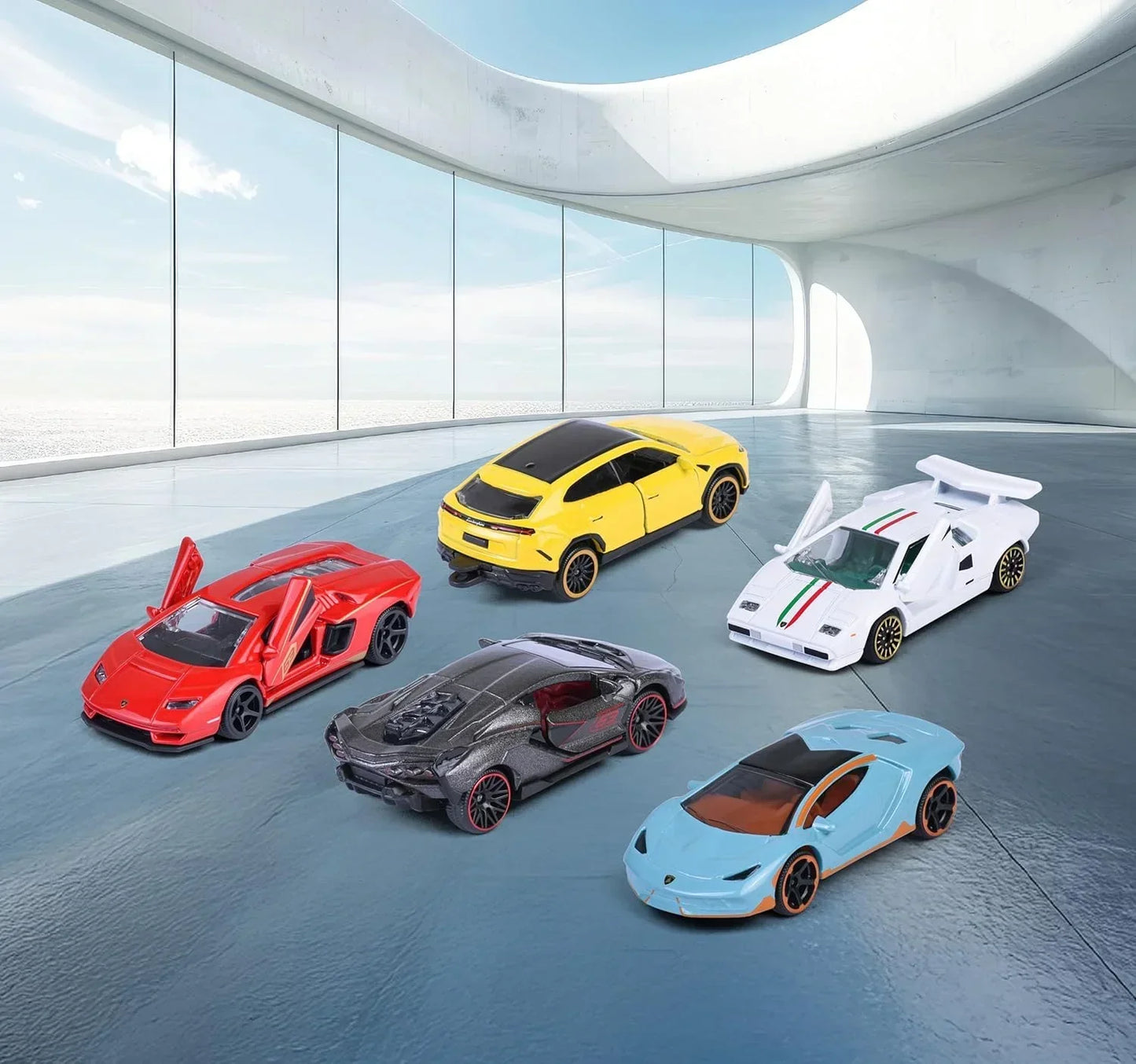 Majorette Lamborghini Die-Cast Car Set (5 Cars) | Official Lamborghini Models | Metal Body | 1:64 Scale | 3+ Years