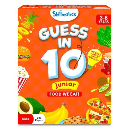 Skillmatics Card Game - Guess in 10 Junior Food We Eat for Kids, Boys, Girls, and Families Who Love Board Games and Educational Toys, Travel Friendly, Gifts for Ages 3, 4, 5, 6 - Jaiman Toys