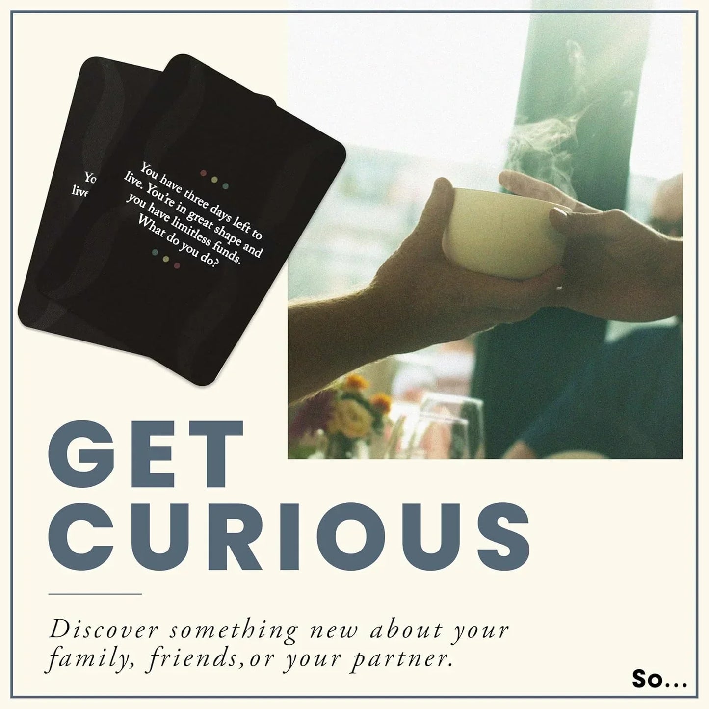 So Cards: A Collection of Questions for Deeper Discussions Board Game - Jaiman Toys