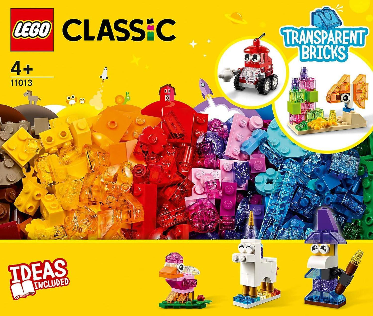 LEGO 11013 Classic Creative Transparent Bricks Building Set (500 Pieces) - Jaiman Toys