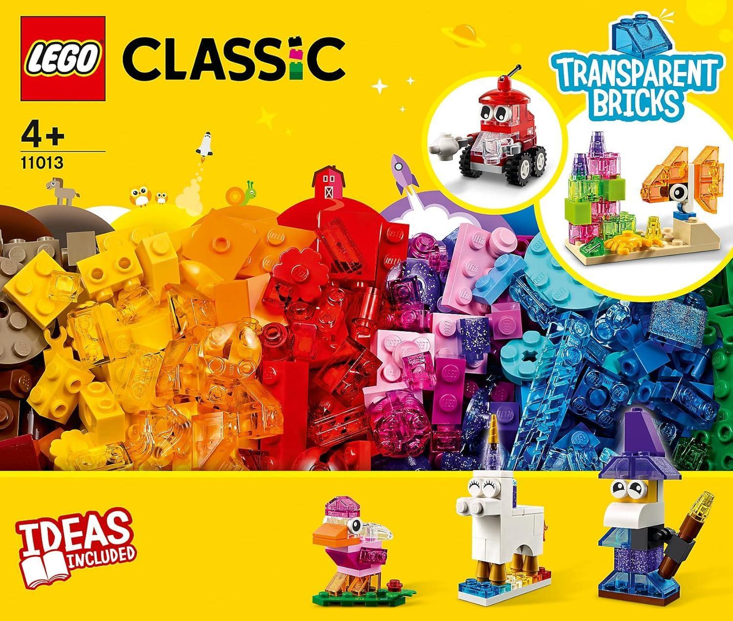 LEGO 11013 Classic Creative Transparent Bricks Building Set (500 Pieces) - Jaiman Toys