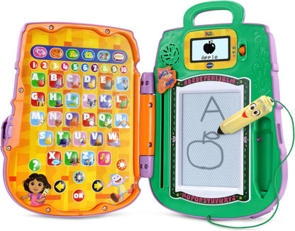 VTech Dora Got Your Back Learning Backpack Bilingual Toy | Interactive English & Spanish Educational Backpack with Drawing Board, Stylus, Letters, Numbers & Learning Games
