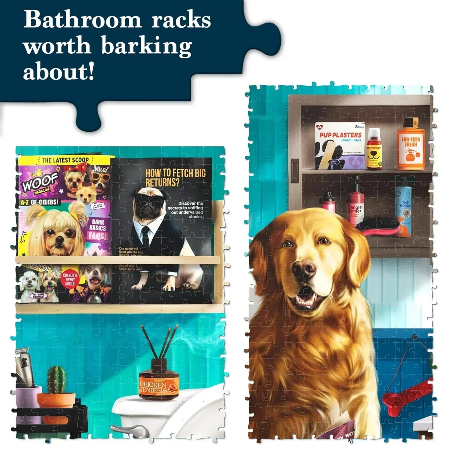 Jigsaw Puzzles for Adults and Families: The Morning Dump, 1000 Piece Puzzle, Brain-Boosting Fun for Ages 15+, Gifts for Dog Lovers (27.5" x 19.5") - Jaiman Toys